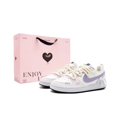 Nike Court Borough Milk Puff Cloud Purple Low Top Детские Скейтбординги Розово-фиолетовый Teenagers
