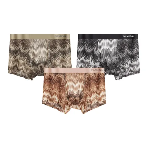 SHIQINUO Хаки + Серый Зеленый + Черный Мужские Боксер-шорты