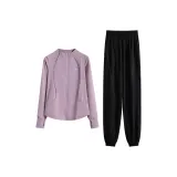 Фиолетовый пальто, двухкомпонентный комплект (черные штаны)