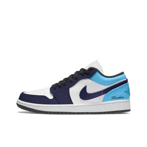 Jordan Air Jordan 1 Obsidian Устойчивый к истиранию Низкий Топ Винтажные Баскетбольные Кроссовки Мужские Синие