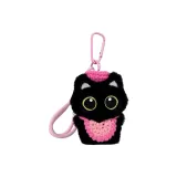 [Розовая шляпа + салфетки для слюни) Маленький черный кот - розовый шнурок]