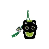 [Зеленая шляпа + салфетки для слюни) Маленький черный кот - зеленый шнурок]