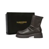 Коричневый с флисовой подкладкой [Высота каблука 5 см]