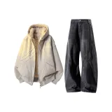 Хаки топ + черные джинсы