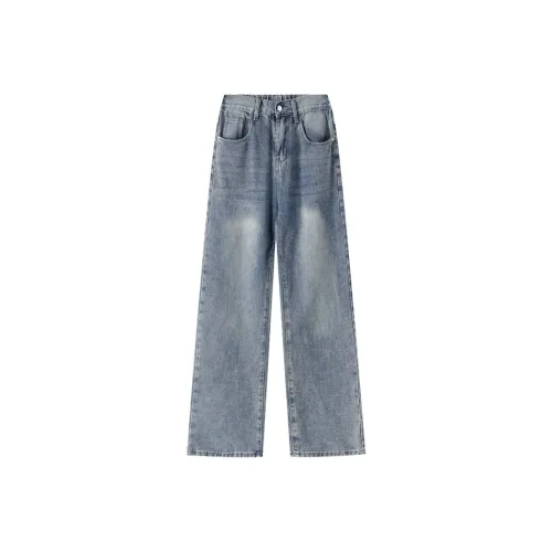 MoYu Винтажные синие унисекс джинсы