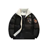 Черный - Одиночный пуховик [Воротник-стойка]