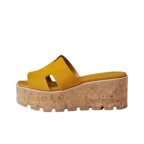 HERMES Eze Шлепанцы Женские Желтые