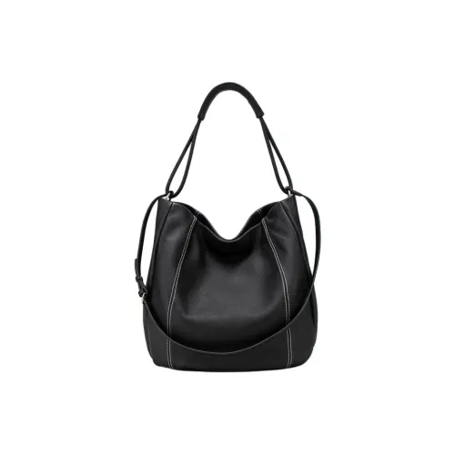 SHIZIYOUA Сумка через плечо из коровьей кожи стандартная мужская черная