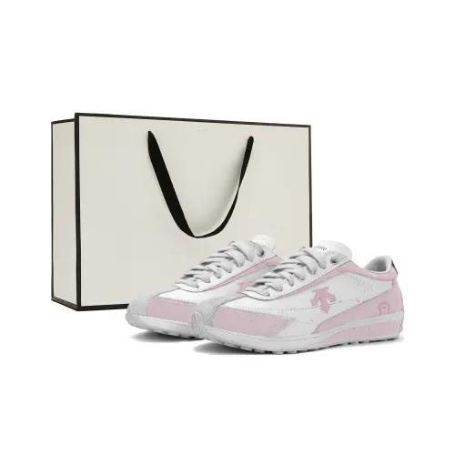 Descente Cron Racer Износостойкие и Легкие Скейтборд Кроссовки Унисекс Розовые Белые