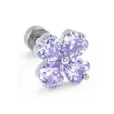 [Один] Фиолетовый Четырехлистный Клевер Серьги-гвоздики