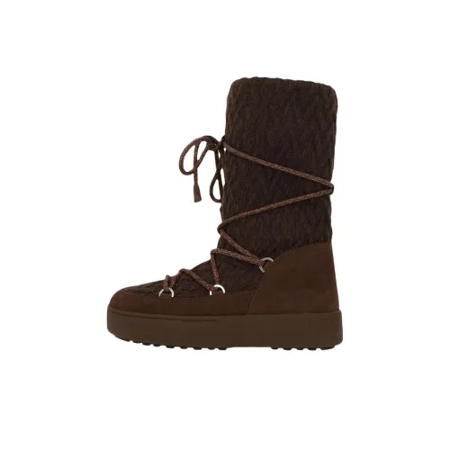 MOON BOOT X Guest In Residence Коллаборация Колено Высокие Сноубутсы Женские Коричневый