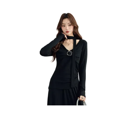 MENGXIAOQI Комплект In с рукавами T-рубашка Женская