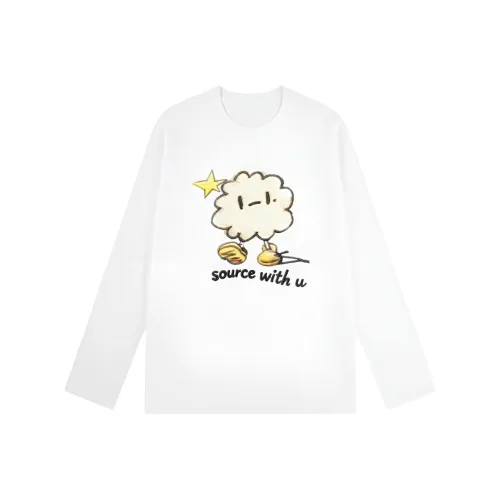 SOURCE WITH U Белый Унисекс T-рубашки