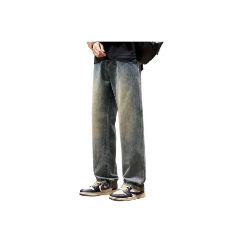 HIPHOPPUNKS Ностальгический синий с флисовой подкладкой мужские джинсы