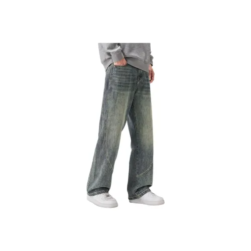 HIPHOPPUNKS Ностальгический синий с флисовой подкладкой мужские джинсы