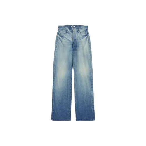 Auralee Fw25 SELVEDGE Выцветший Тяжелый Деним Брюки Джинсы Женские