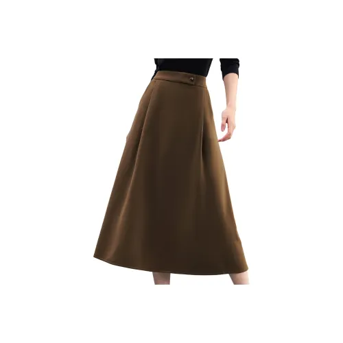 SMEN Осенний Зимний Повседневный Длинный Юбка Женская