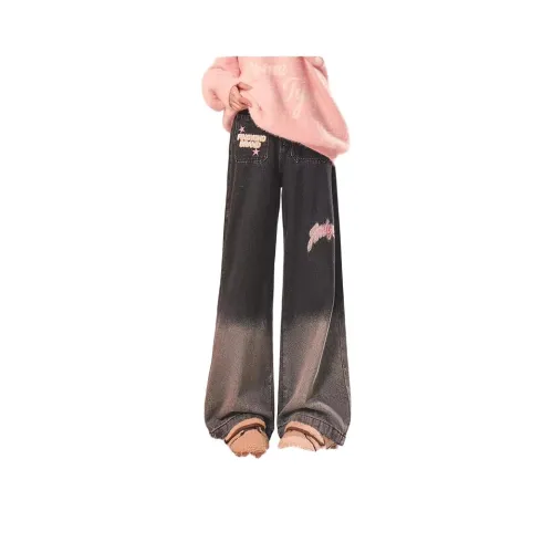 BRG Черный Серый Флисовые Подкладочные Унисекс Джинсы