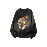 [Однополосный флис] Темно-серый (Tn Облако и Журавль Окружает)