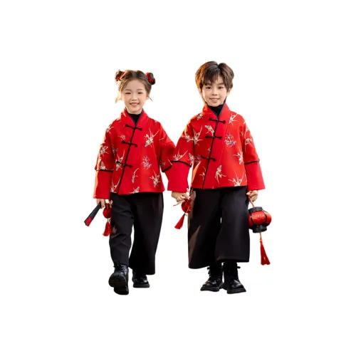 YALU Комплект одежды Красный топ + Черные штаны KIDS Повседневная спортивная одежда