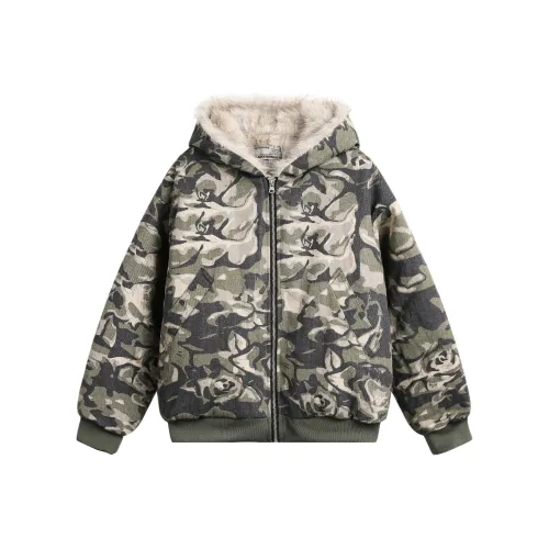 XIAOLIZI Камуфляж Унисекс Пуховики