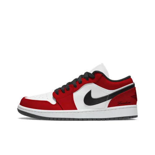 Jordan Air Jordan 1 Bulls Slip-resistant Abrasion-resistant Low-top Детские баскетбольные кроссовки Red