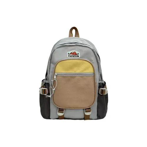 GOBLIN SHARKS 1759 Nylon Backpack Unisex Gray Orange GOBLIN SHARKS 1759 Нейлоновый рюкзак унисекс серый оранжевый