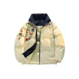 Светло-желтый одиночный пуховик [воротник-стойка, городской минимализм]