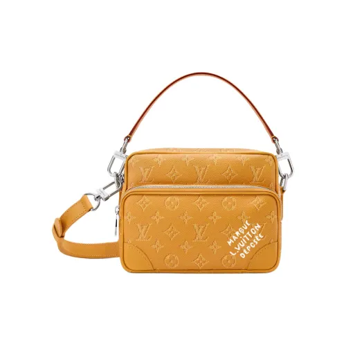 LOUIS VUITTON Nil Монограмма Heritage Покрытая холстовая сумка Мужская Желтая