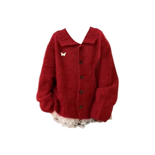 ONENINE34PM Красный свитер женский трикотаж