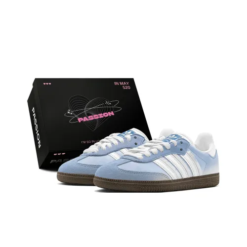 Adidas Originals SAMBA OG Синий Элегантность Кружево Элегантный Девичий Немецкие армейские кроссовки Унисекс Сине-белый