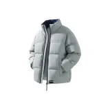 Светлый облачный серый с флисовой подкладкой пуховик