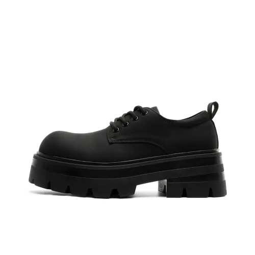 JX Платформа Derby Обувь Повседневная Кожаная Обувь Мужская Черная