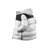 Светло-серый, средней длины, термический хлопковый пуховик