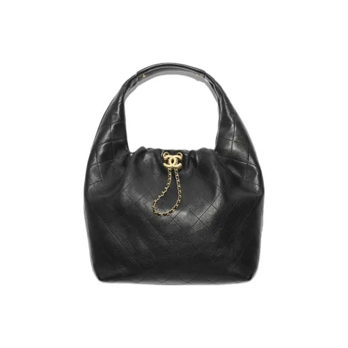 CHANEL Телячья кожа Сумка Большая Женская Черная
