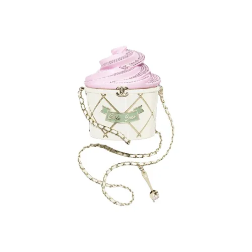 Chanel Эпоксидная смола Стразы Сумка на плечо Женская Белая и Розовая и Красная