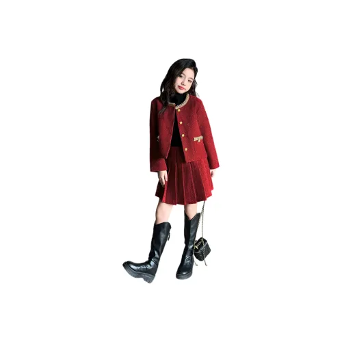 YALU Красный Школьный Комплект с Юбкой