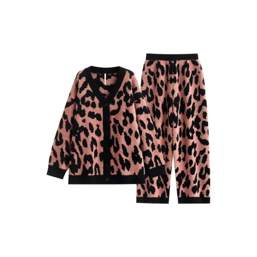 YUENEI 24530 Леопардовый принт Розовый Женские Пижамные комплекты