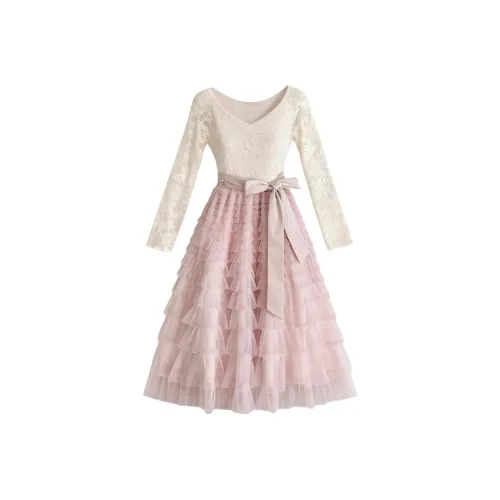 DYYPC Длинное платье с длинными рукавами женское