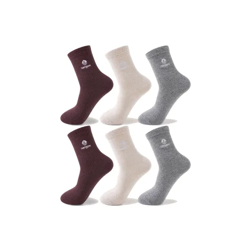 NAVIGARE [6 упаковок] 2 бордовых + 2 бежевых + 2 светло-серых Женские носки MID до икры