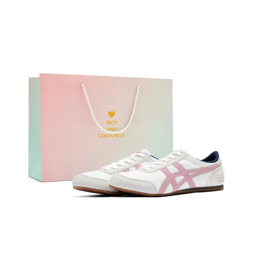 Onitsuka Tiger Track Trainer Износостойкая Повседневная Обувь Женская Розовая Белая