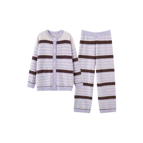 MAKEGONGZHU BBRN813 Полосы Винтаж Half Рукав Комплекты Одежды Женские Пижамные Наборы