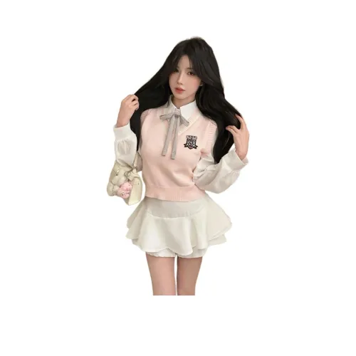 Garbege Жилет Рубашка Bow Tie Short Skirt Uniform Set Women's
