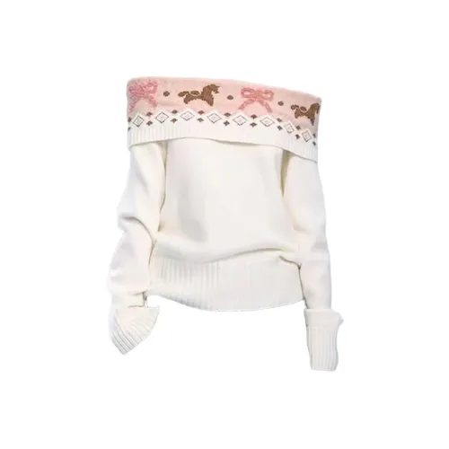 GRAYISMOON Экрю Женская Трикотажная