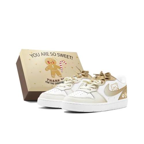 Nike Court Borough Парный Нуга Медвежонок Anti Aging Веселье Низкие Кроссовки для скейтбординга Женские Хаки Коричневый