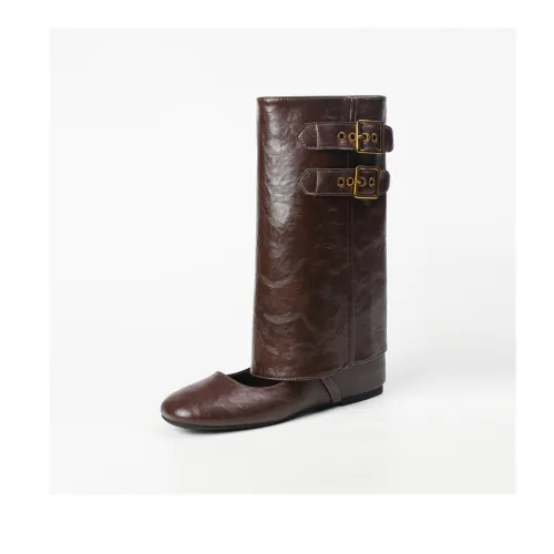 YAFEI XUANYU Колено Высокие сапоги 4CM Женские Коричневый