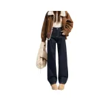 Джинсовый синий, с флисовой подкладкой, увеличенная длина