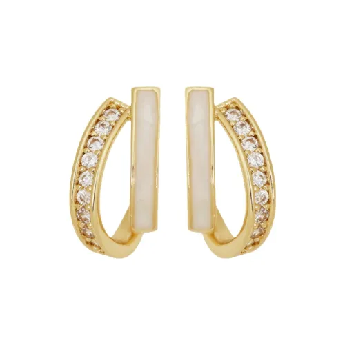 YICAN Медные серьги-гвоздики с покрытием из реального золота женские