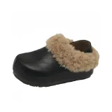 Верх из черной кожи