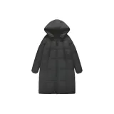 Чёрный хлопковый пуховик [удлинённый, утолщённый]